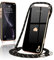 Wirvyuer Handyband Kompatibel mit iPhone Xr Handyhülle Necklace Hülle mit Band zum Umhängen Kameraschutz Liebesherz Schutzhülle mit Halsband Galvanik Silikon Umhängetasche für iPhone Xr Schwarz