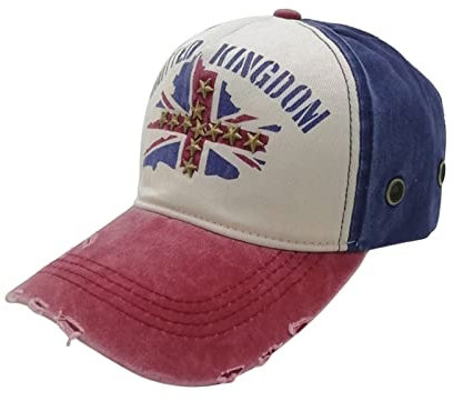 AMDOLE Baseball Cap England Britain Flag Verstellbare Vintage Kappe Herren Damen Basecap Aus Baumwolle Reine Farbe Unisex Sport Cap Damen