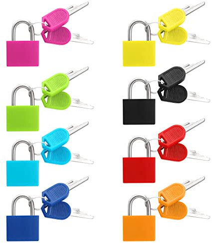Opopark Suitcase Locks with Keys, 8 Pcs Travel Padlocks Luggage Locks Colored Padlocks with Keys for Travel Suitcases Luggage Bag Case School Gym