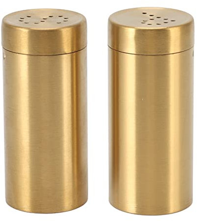 Salero y Pimentero Dorado de Acero Inoxidable, 2 uds., Tarro de Especias, Coctelera para Condimentos, Botella que Se Puede Llenar con Sal en Polvo
