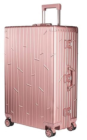 GUNDEL Aluminium Reisekoffer Check-in XL (Rosegold Rosa) 77x52x27 cm H/B/T 86L 4x360° Rollen Doppelte TSA-Schlösser
