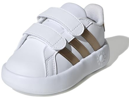 adidas Grand Court 2.0 Shoes Kids Tennisschuhe, Cloud White/Matte Copper/Matte Gold, 27 EU