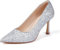 Zhabtuc Damen Pumps Exklusive Silber und Roségold Glitzer High Heels Spitz zulaufend 10 cm Stiletto Hochzeit und Ball, Silber-Glitzer, 38.5 EU