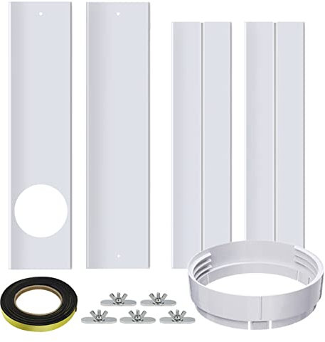 AC Seal Plate, White Window Seal With Adaptor Kit, Adjustable AC Vent Kit, Portable AC Sliding Door, Air Conditioner Vent Kit for Sliding Window