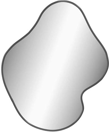 vidaXL Wandspiegel Flurspiegel Spiegel Badspiegel Hängespiegel Dekospiegel Schminkspiegel Kosmetikspiegel Wohnzimmer Schwarz 50x40cm