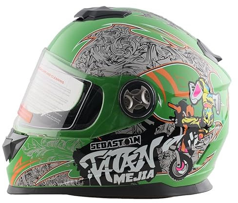 Kinder Integralhelm Mejia – Motorradhelm für Kinder, ABS-Schale, robuster Kinderhelm für Downhill, Quad und Motocross, Schwarz, Größe XXS, 49 – 50 cm