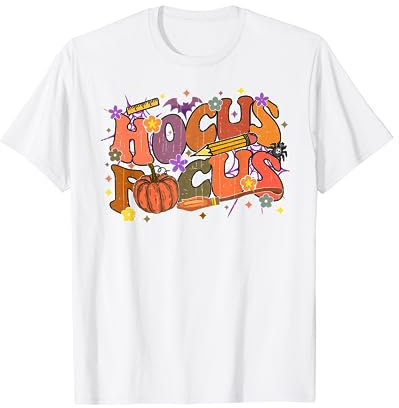 Hocus Focus Lehrer Lineal Bleistift Happy Halloween Kostüm T-Shirt