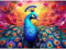 DAERLE Diamond Painting Bunter Pfau, Diamond Painting Kinder, Diamant Painting Bilder Tier, DIY Diamant Vollbild, Malen Nach Zahlen Erwachsene, 5D Diamant Painting für Wand Dekoration 40x30cm
