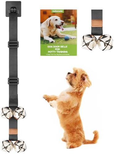 FOLKSMATE Campanelli per cani per addestramento al vasino, fibbia regolabile per cuccioli di cane con campanelli extra forti per addestramento cani, rottura della casa, manopola della porta, anello