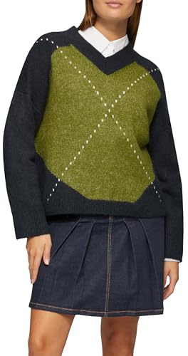 s.Oliver Oversized Wollmix-Strickpullover mit Argyle-Muster