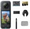 Insta360 X4 Ausdauer-Bundle – wasserdichte 8K 360°-Action-Cam, 4K Weitwinkelvideos, Unsichtbarer Selfie-Stick, Abnehmbarer Linsenschutz, 135 min Akkulaufzeit, KI-Bearbeitung, Stabilisierung