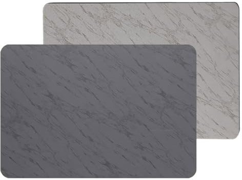LEEQBCR 2pcs Alfombrilla de Alta Absorción para Fregadero de Cocina, Tierra de Diatomeas, Escurre Fregadero de Secado Rápido, Alfombrilla Antideslizante para Cafetera de Cocina 30x20cm (Gris Mármol)