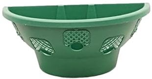 Easy Fill Plantopia Wall Hanging Baskets, 18 Inches, Stainless Steel, Set of 2, for Garden, Fence, Balcony (1, Green)
