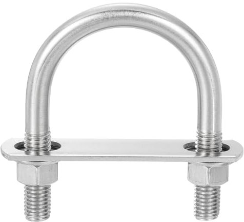 sourcing map Round U-Bolts, 4 Sets 63mm(2.48) Inner Width 96mm Length M12 304 Stainless Steel U Clamp Bolt with Nuts and Plates, for Boat Trailer