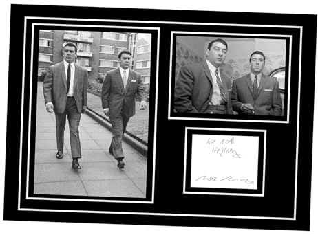 A3-Poster, Kray Twins, signiert, mit Autogramm, Ronnie & Reggie Firm Gangsters