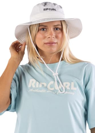 Rip Curl Chapeau boonie pour femme avec UPF 50+ Sun léger, respirant, protection UV réglable pour les activités de plein air, blanc, Taille S