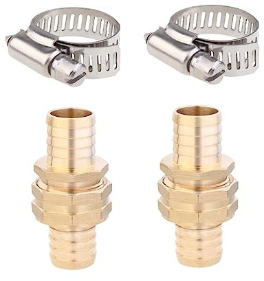 OFFSCH Gartenschlauch-Rohrverbinder-Set 3/4 Zoll Schlauchanschluss- Schnellsprinkler Düsenendstücke Gold/Silber