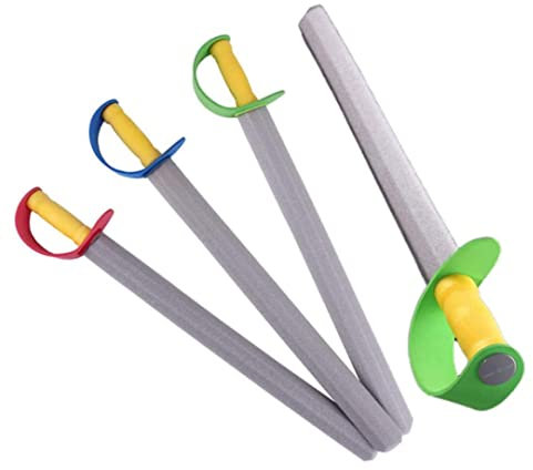 Wedhapy Spada di Schiuma per Bambini 4PCS 21 inch Lunga Spada di Schiuma Eva Giocattolo di Sicurezza Morbida Impermeabile Spada Cosplay per Asilo Oggetti di Scena Spade di Schiuma per Bambini