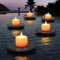 MALUX Schwimmende Pool-Lichter, 5 Pack Solar-Kerzen Outdoor Wasserdicht IP66 Teelichter Batteriebetrieben für Schwimmbad, Teich, Event, Party. (5)