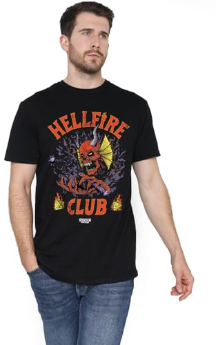 Stranger Things Unisex Strangers Things Hellfire Club Classic Metal Unisex T Shirt T-Shirt (Pack of 1)