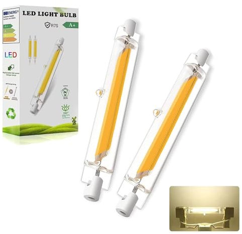 Dvnoua R7S LED 78mm Dimmbar Lampen, 10W LED COB Glühbirne Naturweiß 4000K, 1000LM, R7S 118mm Lampen Ersatz für 100W Halogen Leuchtmittel, Kein Flackern, 360°Abstrahlwinkel, 2PCS