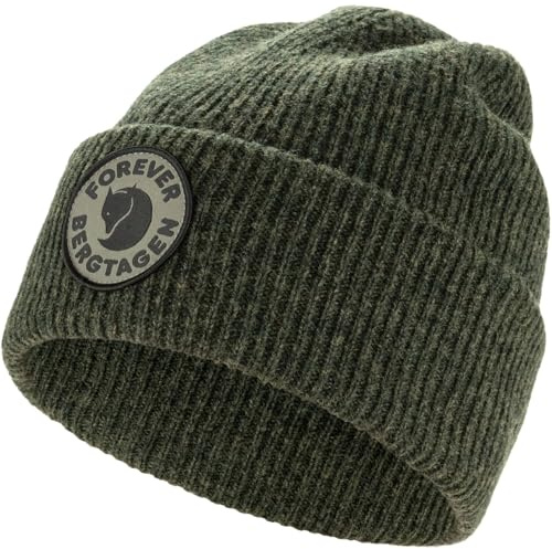 Fjällräven Unisex Bergtagen Forever Wool Beanie, Deep Forest, One Size