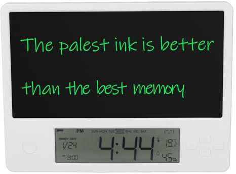 SUPYINI High Definition LCD Electronic Clock Calendar and Writing Board, Calendar, Clock, Lightweight and Portable, Suitable for Home, Office with Electronic Calendar for Home, and Office