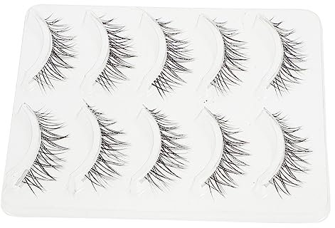 DEARMAMY 5Paires Faux Cils Naturels Tige Transparente Accessoires De Réutilisables Pour Regard Chic Et Élégant