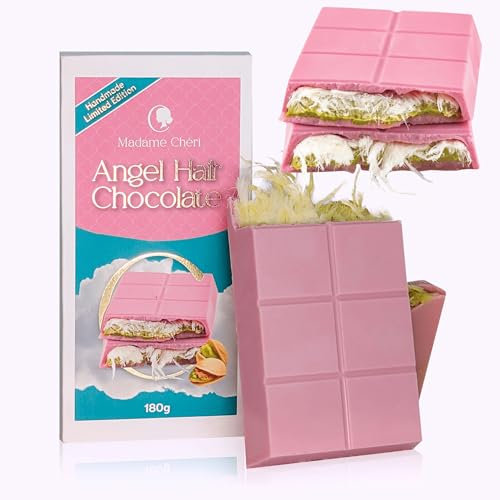 200g Handmade Angel Cioccolato Ruby/Pink con Crema al Pistacchio – Fatto a Mano, Confezione Regalo di Lusso – Autentica Esperienza del Cioccolato