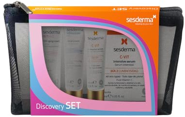 Sesderma Discovery Set - Anti-Ageing Care with Vitamin C, Retinol & Hyaluronic Acid | Test Sizes for Radiant, Hydrated & Regenerated Skin | 4-Piece Dermocosmetics Set