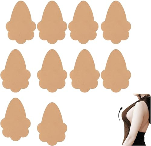 10 PCS Boob Lift Tape, Boobtapes Push Up Boobtapes Push Up for C-E Cup | Flower Shape Boob Tape, Breathable Stretchable, for Backless/Strapless Dresses/Swimsuits, Portable Adhesive Breast Tape Lift