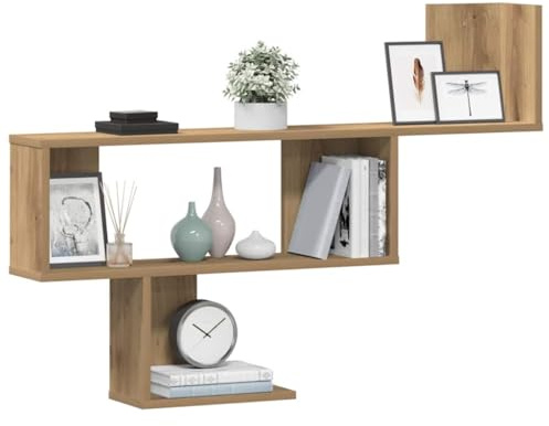 Tomostar Étagère Murale, Étagère Flottante Stylée Tablette Flottante chêne Artisanal 100x15x70 cm Bois d'ingénierie