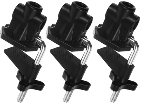 3 Piezas Pinzas Mantel de Metal y Plástico Negro, Sujeción Firme | Flexo a Pilas, Accesorios para Lámparas de Mesa, Luz Escritorio, Uso Hogar y Dormitorio