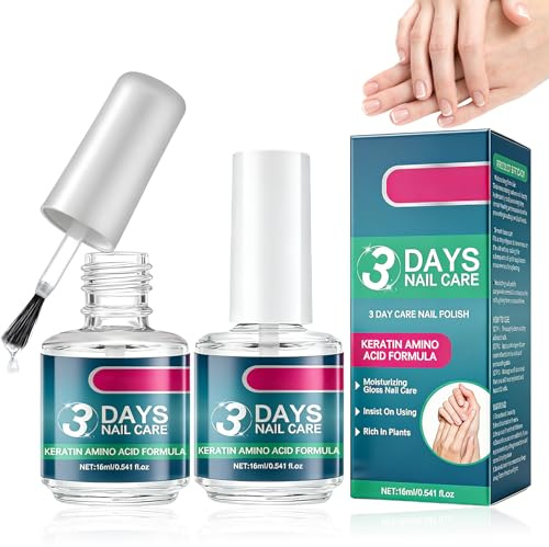 2 Pcs Nagelhärter 3 Days Nail Care 3days Nail Care Nagelstärker Nailhardener 16ml Stärkt Pflegt Spendet Feuchtigkeit Für Einen Natürlichen Glanz Geeignet Für Brüchige Rissige Oder Stumpfe Nägel