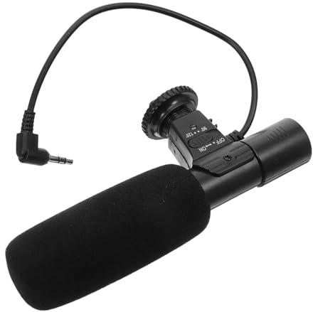 Veemoon Handheld Black for Microphone Interview ABS 1/4 Inch Camera Tablet | 90/120 Degree Voice Pickup, Long Standby Time, Wide Compatibility, for Recording and Live Streaming