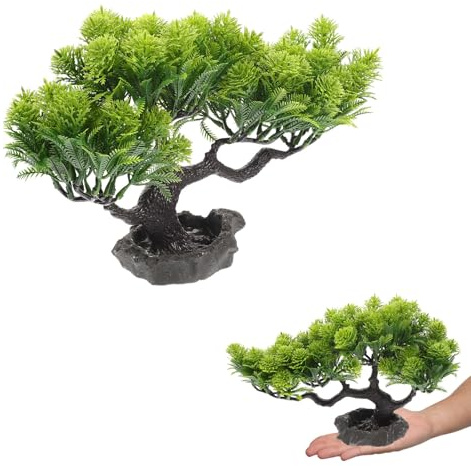 ASAKKURA Lebendige Pflanzenfigur und Fotorequisite Künstlicher Kiefernbaum aus Kunststoff mit Filigraner Struktur zur Sushi Teller Dekoration für Japanische Restaurants