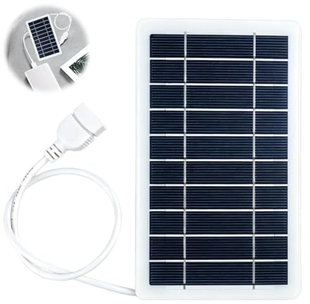 Panel Solar Portátil 2W 5V USB - Cargador Solar IP65 Resistente al Agua, Compacto, para Exteriores, Teléfonos y Dispositivos