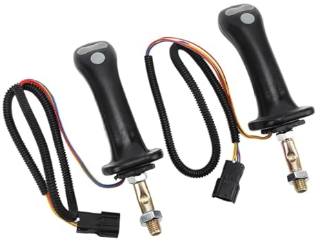 QLYUEUI 2Pcs 3 Button Excavator Joystick Aluminum Alloy Handles 6 Pin for DX150 215 225 300 370-9C Excavator Joystick Lever