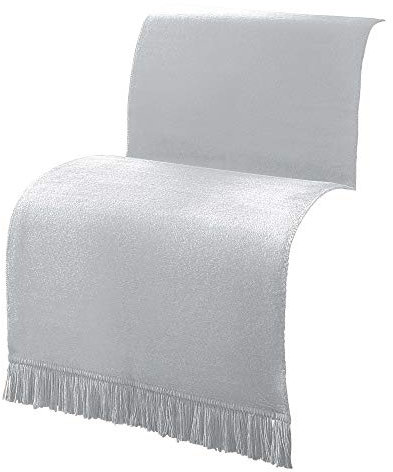 Erwin Müller Sofaüberwurf, Sofaläufer, Sesselschoner Silber Größe 100x200 cm - anschmiegsam, temperaturausgleichend, mit Fransen - (weitere Farben, Größen)