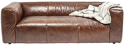 Kare Design Sofa Cubetto 2,5 Sitzer, Ledersofa Braun, Loungesofa Echtleder, Vintage Look, (B/H/T) 2,2x0,67x1,1m