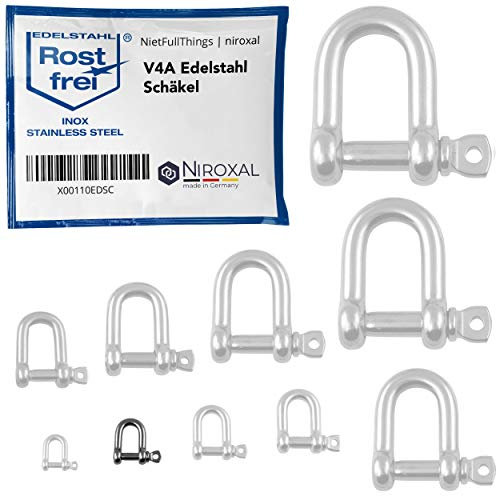NietFullThings 4 Pieces 5-mm Acciaio Inossidabile grillo Rotondo da V4A Forma Corta Dritta e Robusta carico di Rottura 1.000 kg Grilli 5x14,5-mm