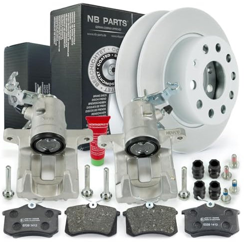 Bremsen/Bremssättel + Bremsscheiben + Bremsbeläge hinten NB PARTS GERMANY 10045135