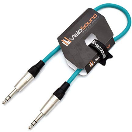VisioSound 6.35mm 1/4 Stereo TRS Jack to TRS Jack Lead/Balanced Signal Audio Patch Cable (0.5m, Green)
