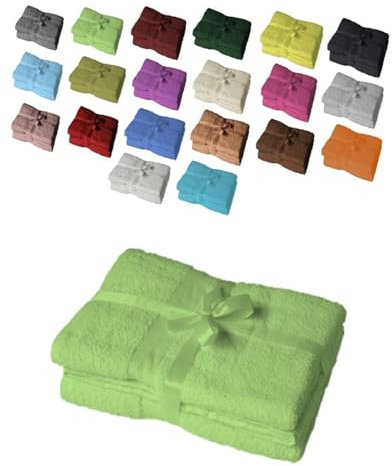 EXKLUSIV HEIMTEXTIL Saunatuch 2er Set 80 x 200 cm Apfelgrün