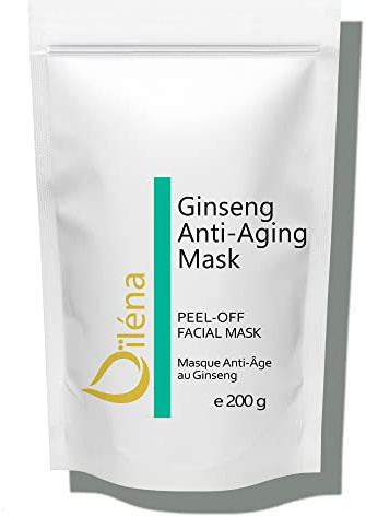 Alginate Peel-Off Feuchtigkeitspuder Maske, Mitesserentferner Gesichtsmaske Vegan, kein Abwaschen, Peeling und Porenreinigung 200 g + freie Dosis (Anti Age Ginseng Maske)