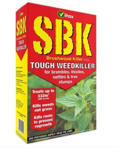 Mallx Vitax SBK 1L Brushwood Killer Tough Weedkiller for brambles, nettles, dock, woody weeds, hardwood saplings and tree stumps