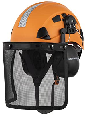 Defender Safety H1-CH Orange Safety Helmet Forestry Kit ANSI Z89.1