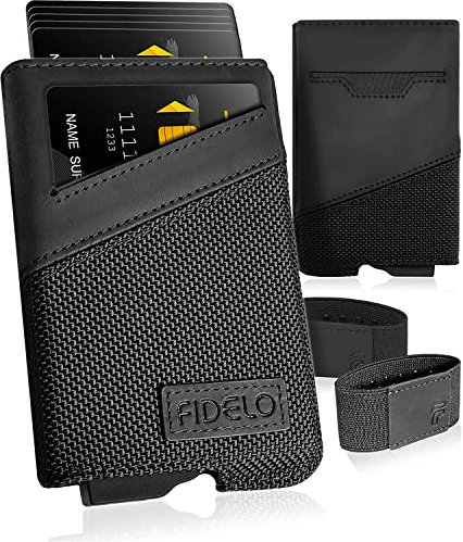 Fidelo Herren Geldbörse - Minimalistisch - Slim Wallet - RFID-Schutz, Ekster, secrid Wallet mit münzfach