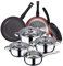 SAN IGNACIO Set mit 7 Teilen, Kollektion Faro und 3 Pfannen Ø20/Ø24/Ø28 cm, geschmiedetes Aluminium, Antihaftbeschichtung, Induktion