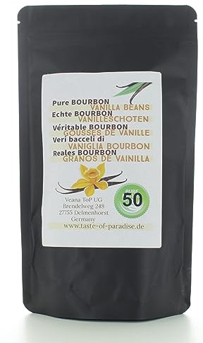 Baccelli di vaniglia Bourbon (50 pezzi - 12-13 cm) 100% naturale dal Madagascar, freschi e succosi, alto contenuto di vaniglia, Top Gourmet Vaniglia